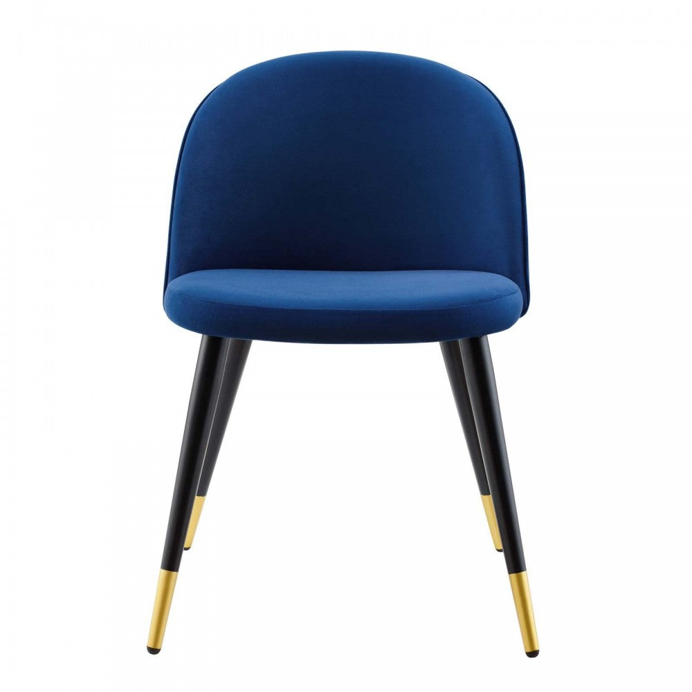 Cordial Performance Velvet Dining Chairs - Set of 2, Navy