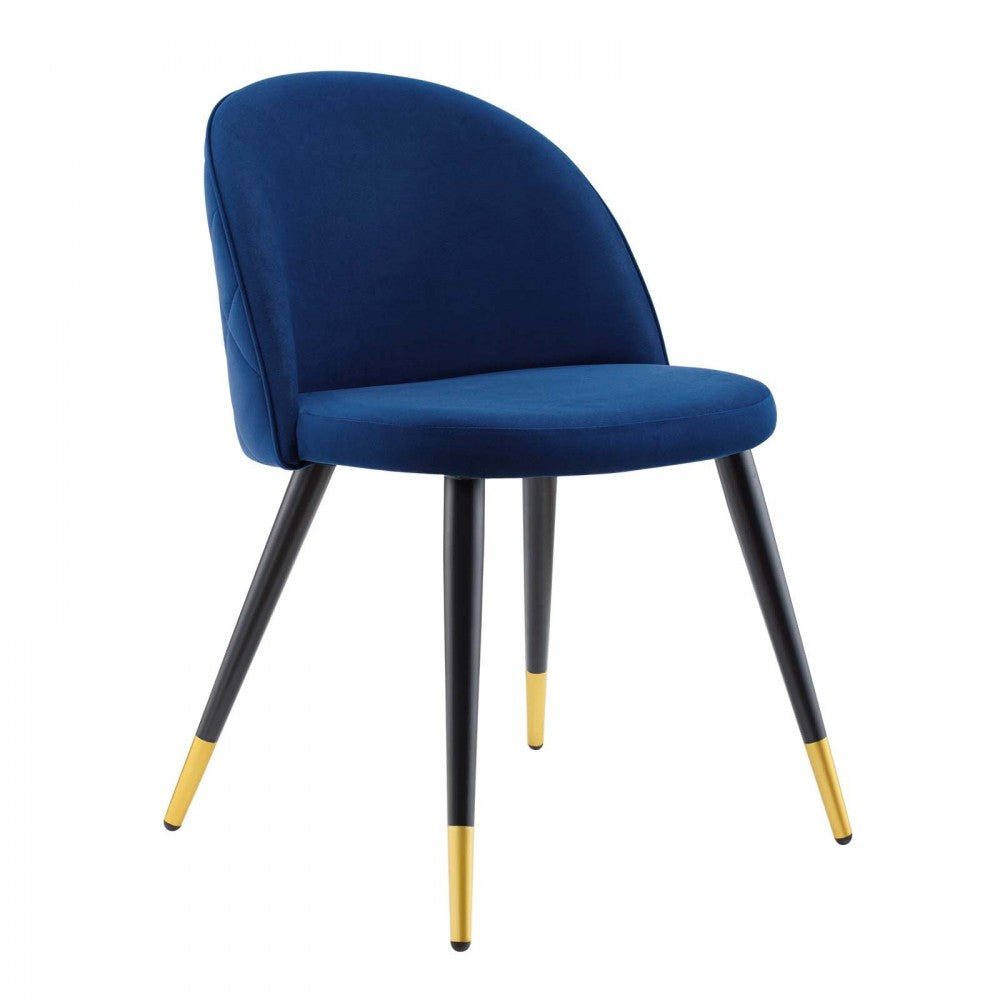 Cordial Performance Velvet Dining Chairs - Set of 2, Navy