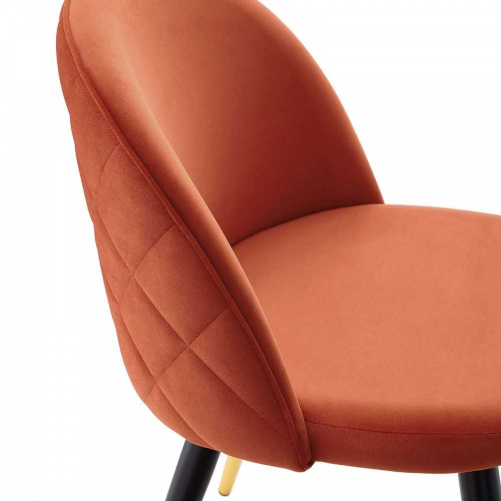Cordial Performance Velvet Dining Chairs - Set of 2, Orange