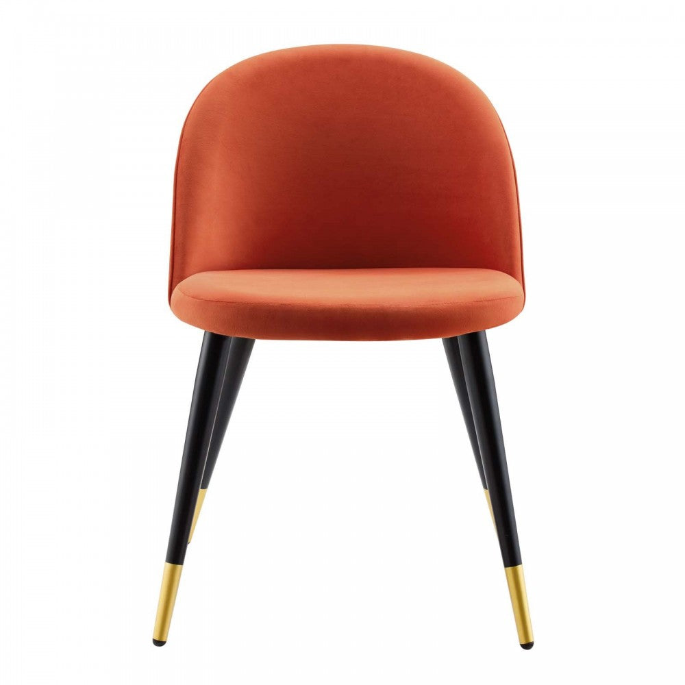 Cordial Performance Velvet Dining Chairs - Set of 2, Orange