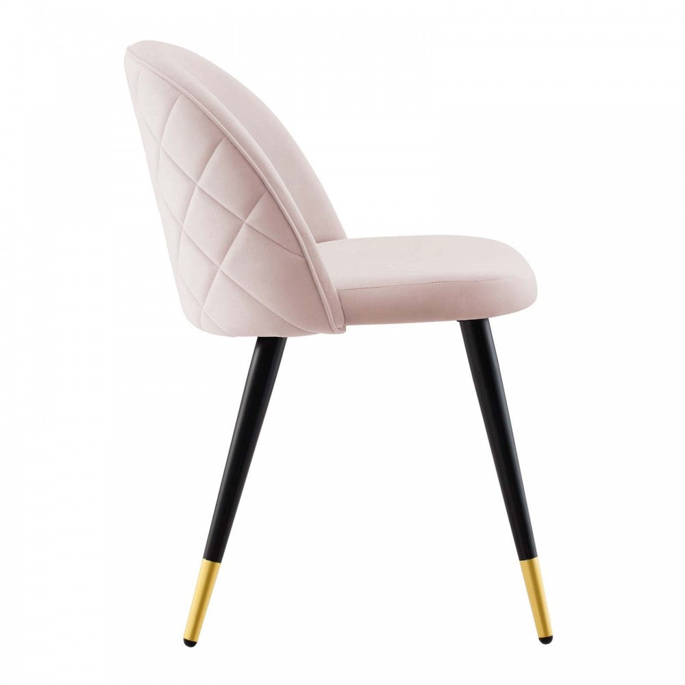 Cordial Performance Velvet Dining Chairs - Set of 2, Pink