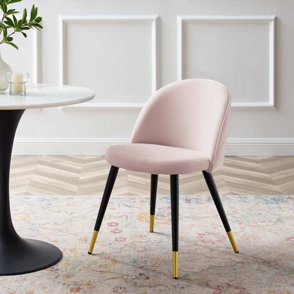 Cordial Performance Velvet Dining Chairs - Set of 2, Pink