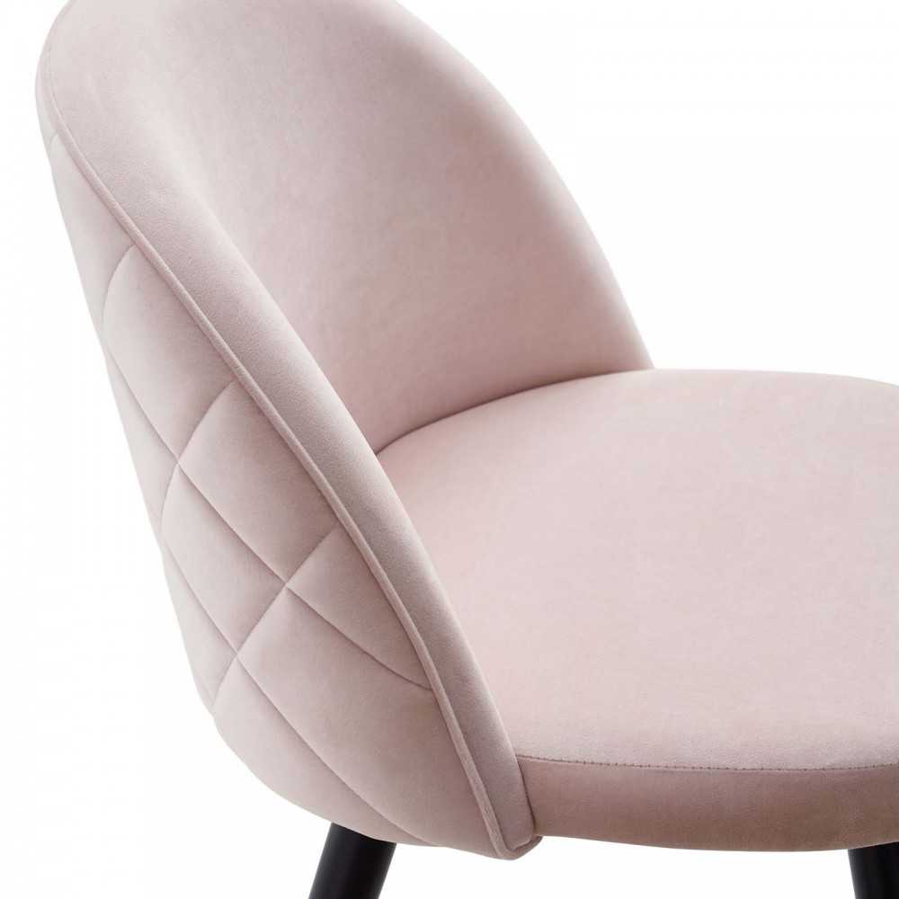 Cordial Performance Velvet Dining Chairs - Set of 2, Pink