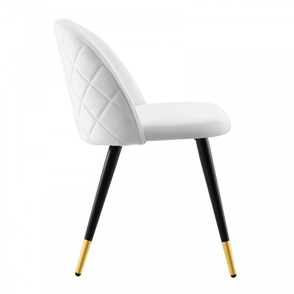 Cordial Performance Velvet Dining Chairs - Set of 2, White