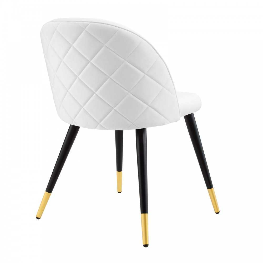 Cordial Performance Velvet Dining Chairs - Set of 2, White