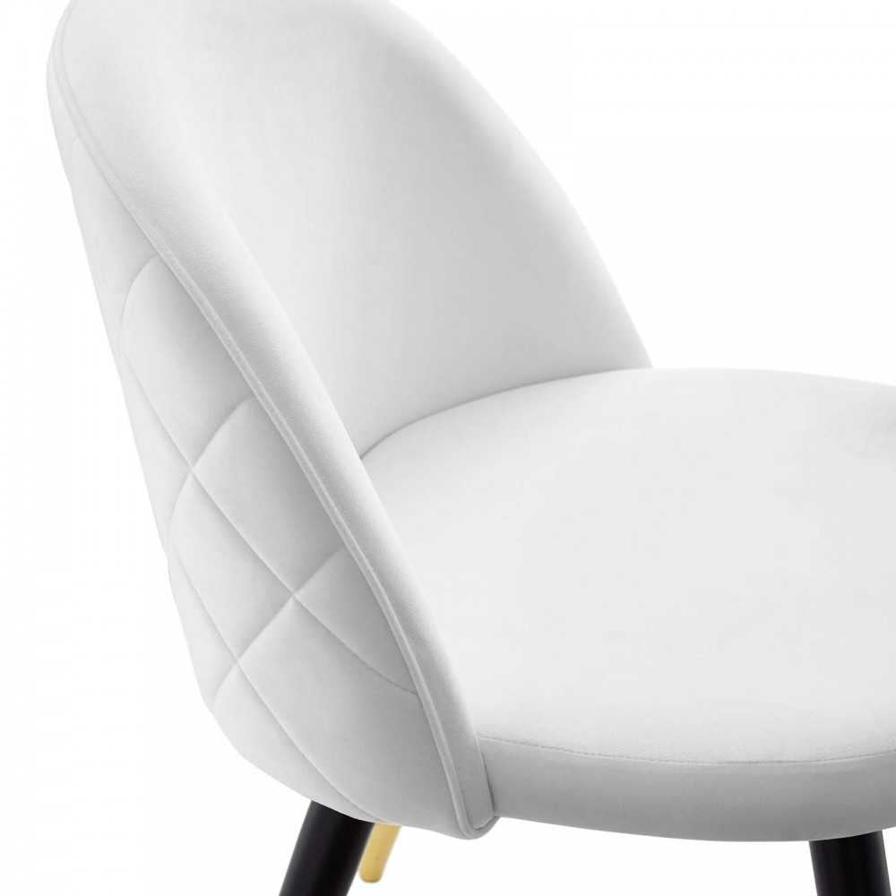 Cordial Performance Velvet Dining Chairs - Set of 2, White