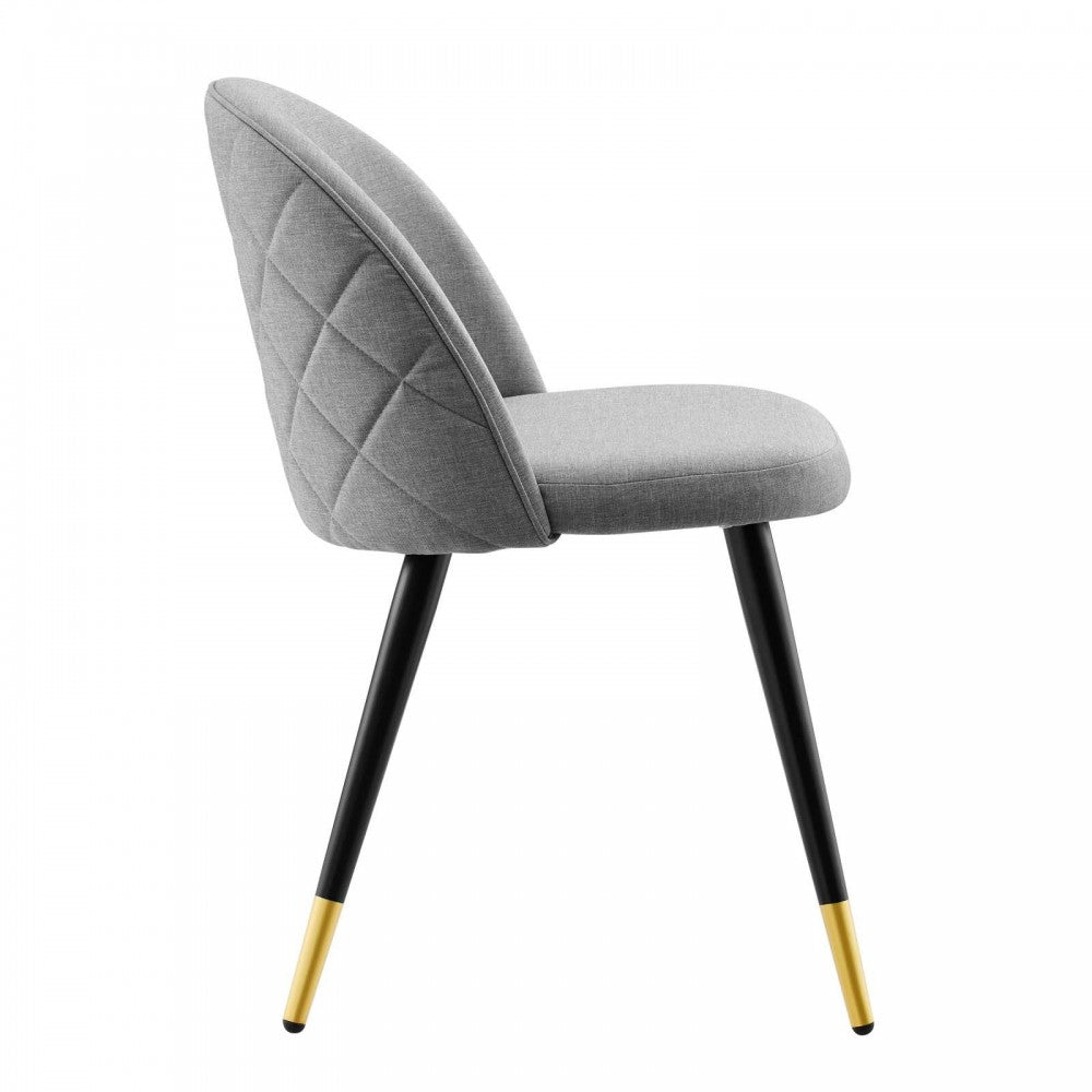 Cordial Upholstered Fabric Dining Chairs - Set of 2, Light Gray