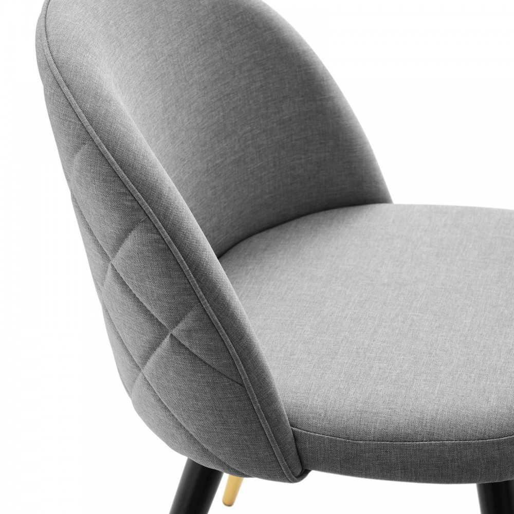 Cordial Upholstered Fabric Dining Chairs - Set of 2, Light Gray