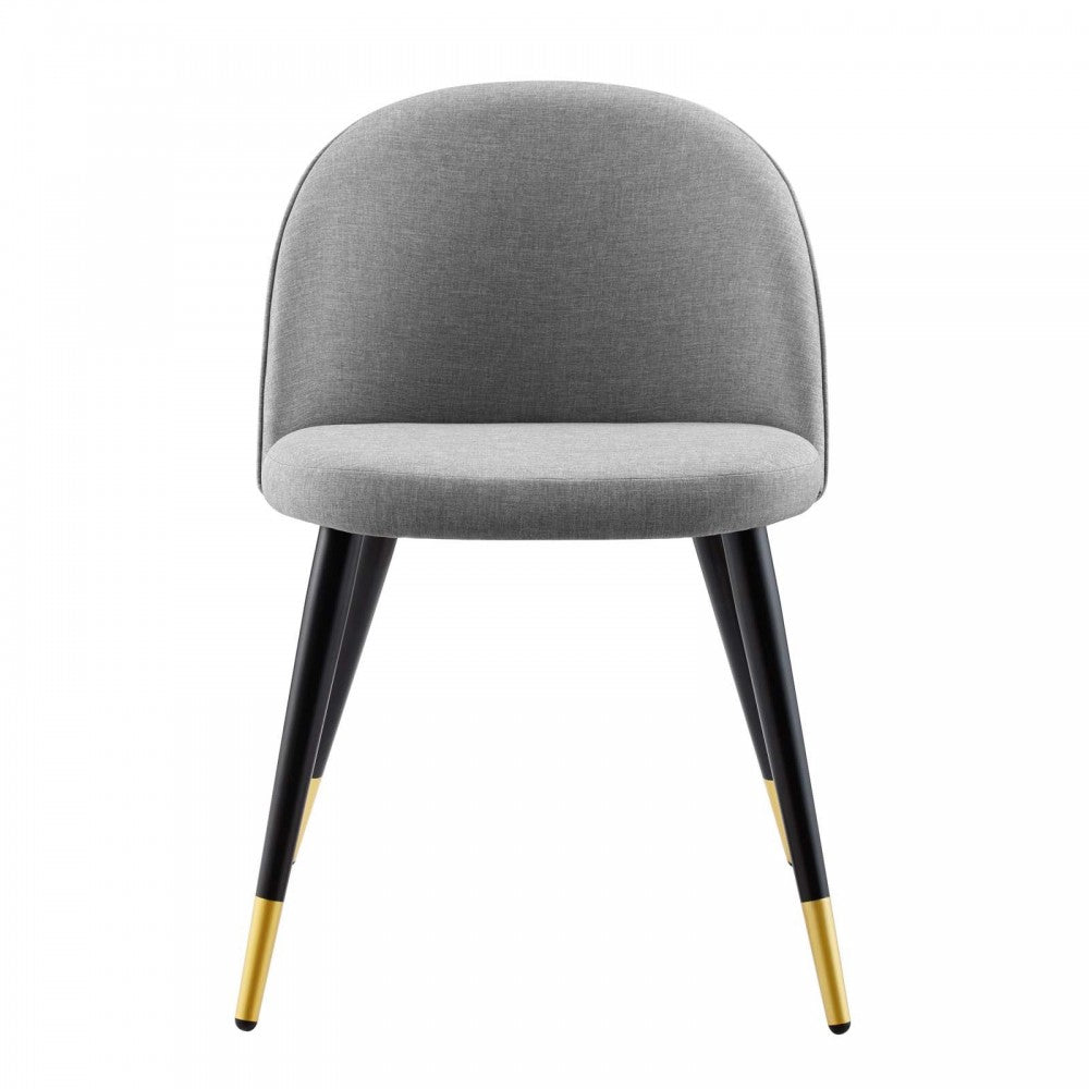 Cordial Upholstered Fabric Dining Chairs - Set of 2, Light Gray