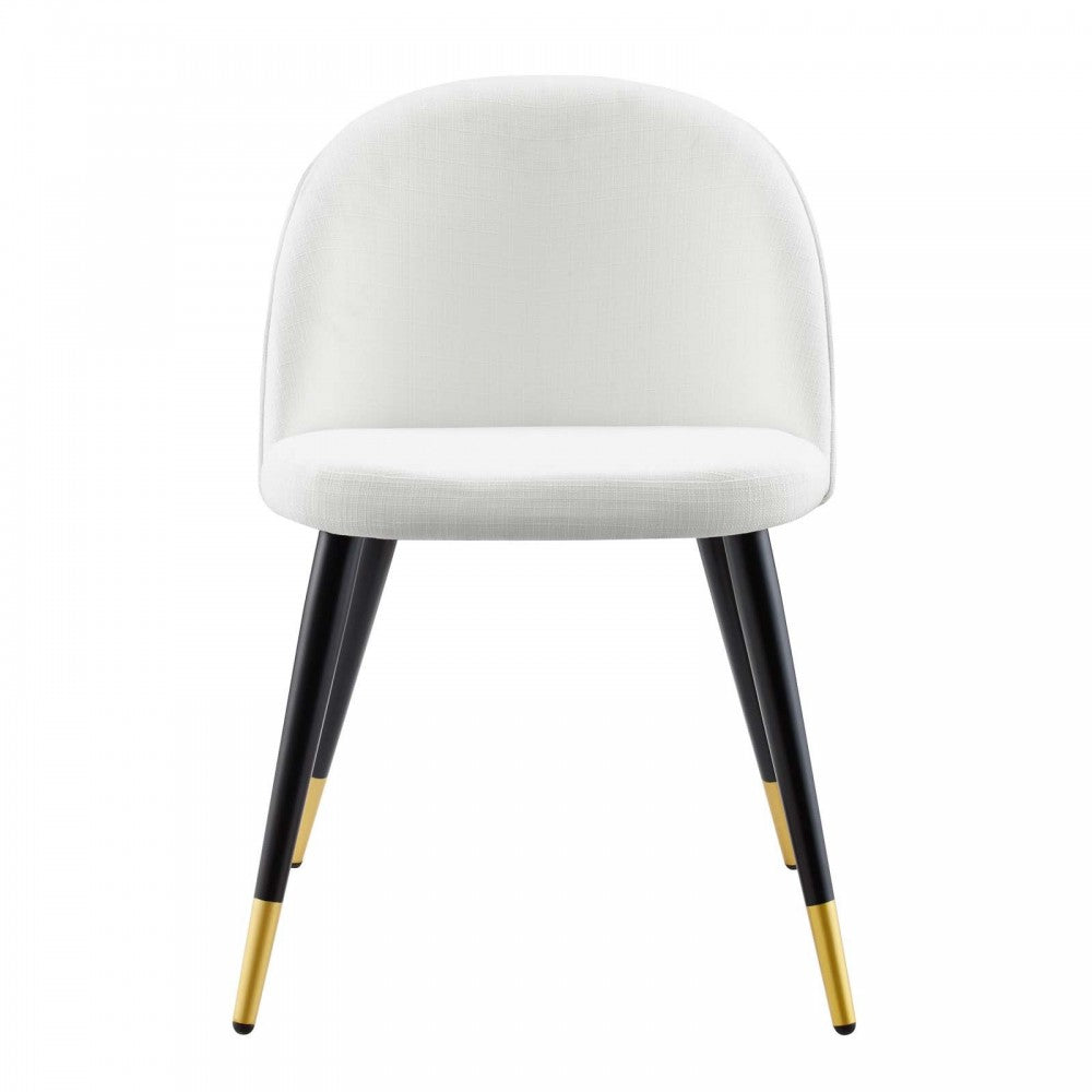 Cordial Upholstered Fabric Dining Chairs - Set of 2, White
