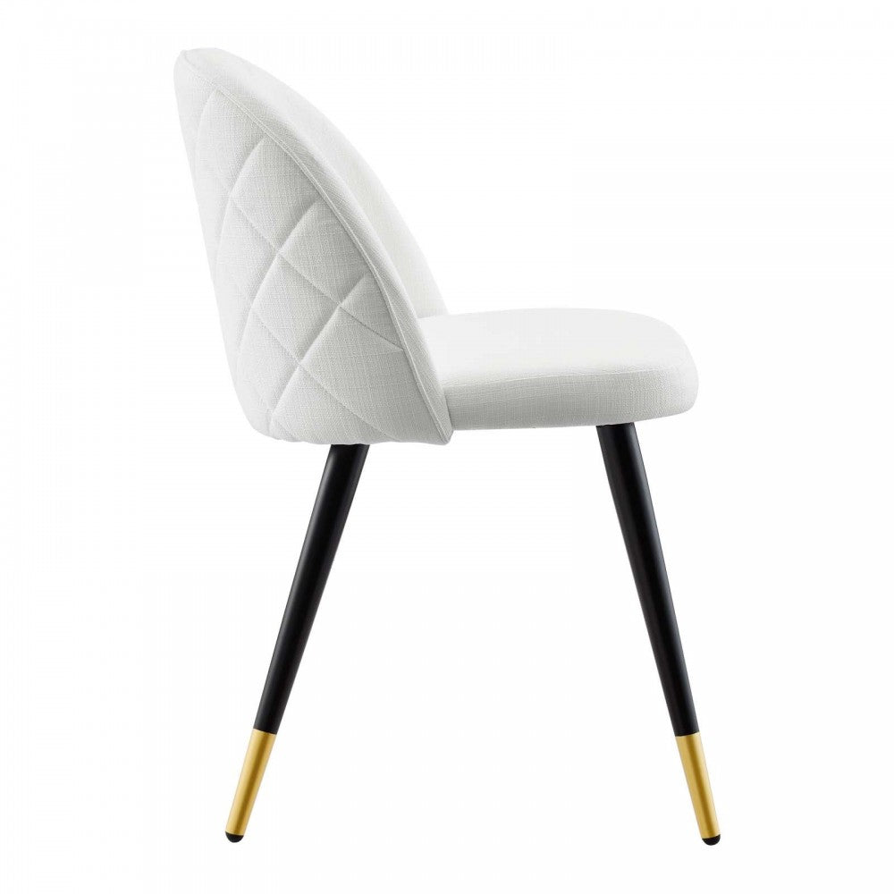 Cordial Upholstered Fabric Dining Chairs - Set of 2, White