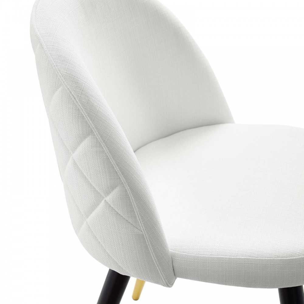 Cordial Upholstered Fabric Dining Chairs - Set of 2, White