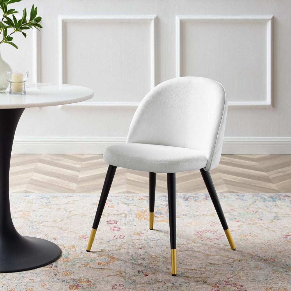 Cordial Upholstered Fabric Dining Chairs - Set of 2, White
