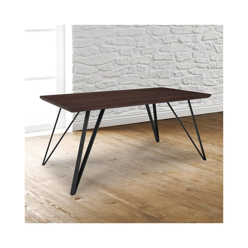 Corinth 31.5" x 63" Rectangular Dining Table in Dark Ash Finish