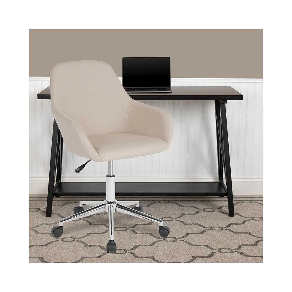 Cortana Home and Office Mid-Back Chair in Beige Fabric