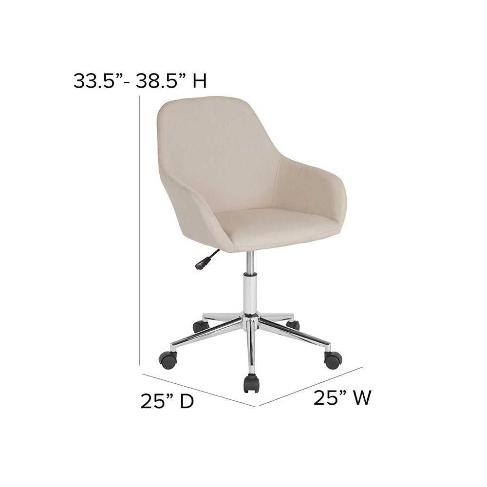 Cortana Home and Office Mid-Back Chair in Beige Fabric