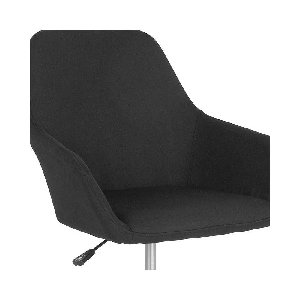 Cortana Home and Office Mid-Back Chair in Black Fabric
