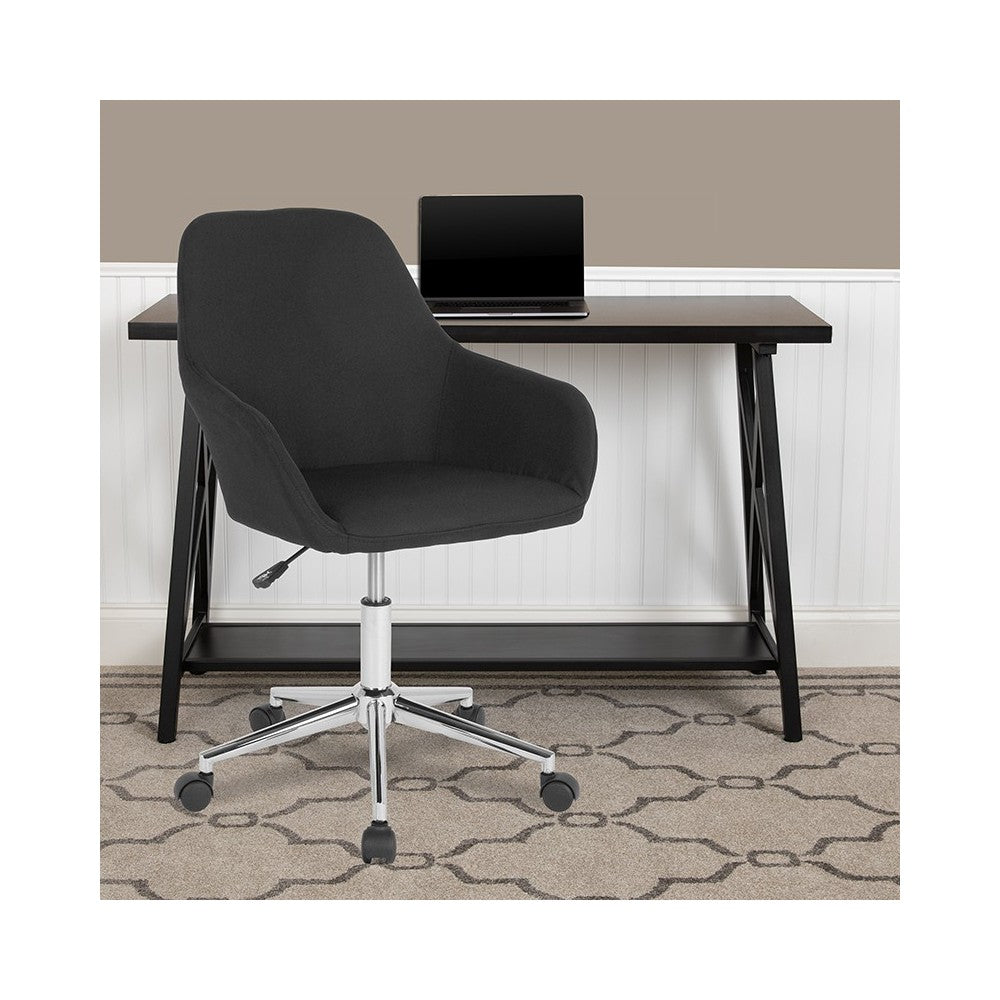 Cortana Home and Office Mid-Back Chair in Black Fabric