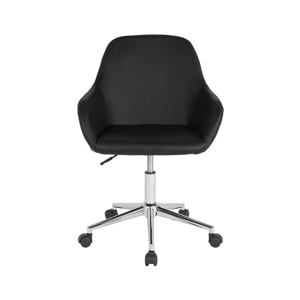 Cortana Home and Office Mid-Back Chair in Black LeatherSoft