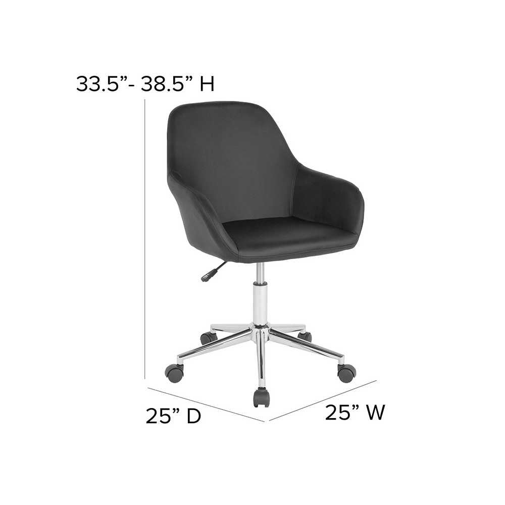 Cortana Home and Office Mid-Back Chair in Black LeatherSoft