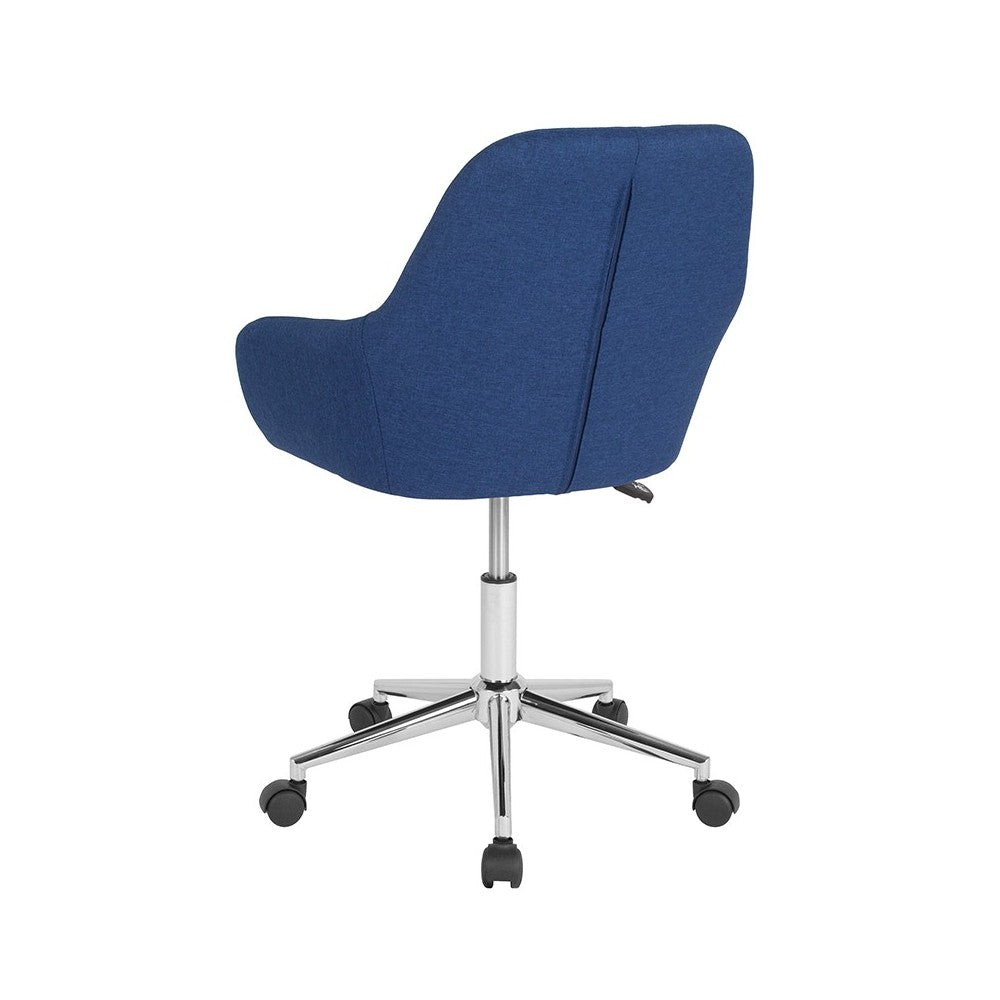 Cortana Home and Office Mid-Back Chair in Blue Fabric
