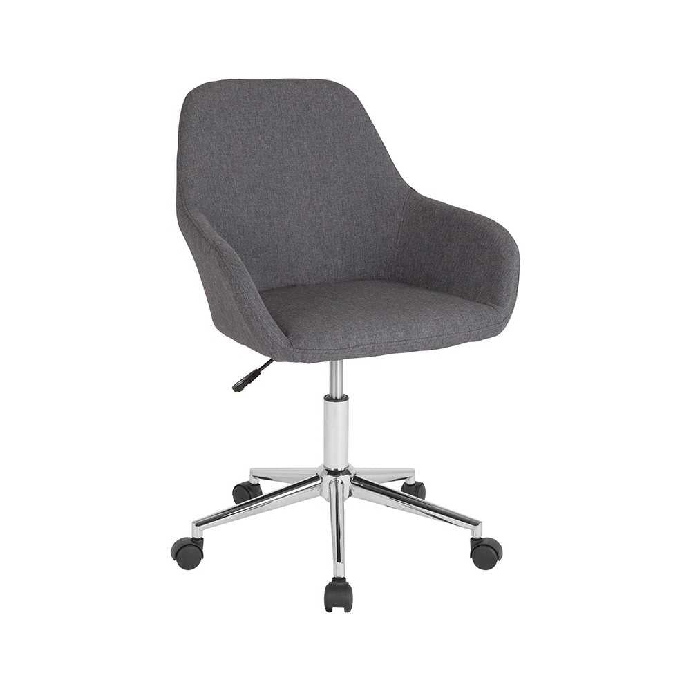 Cortana Home and Office Mid-Back Chair in Dark Gray Fabric