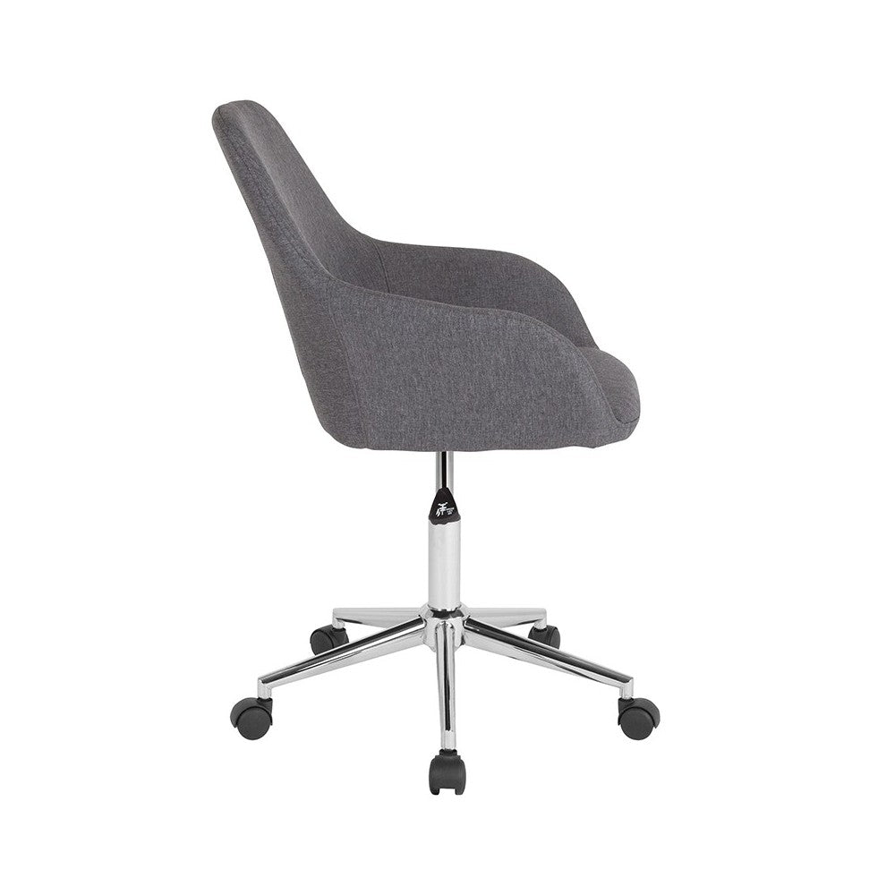 Cortana Home and Office Mid-Back Chair in Dark Gray Fabric