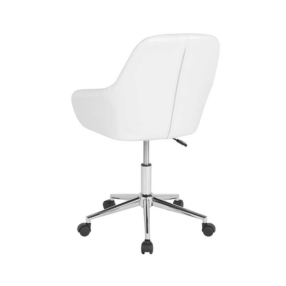 Cortana Home and Office Mid-Back Chair in White LeatherSoft