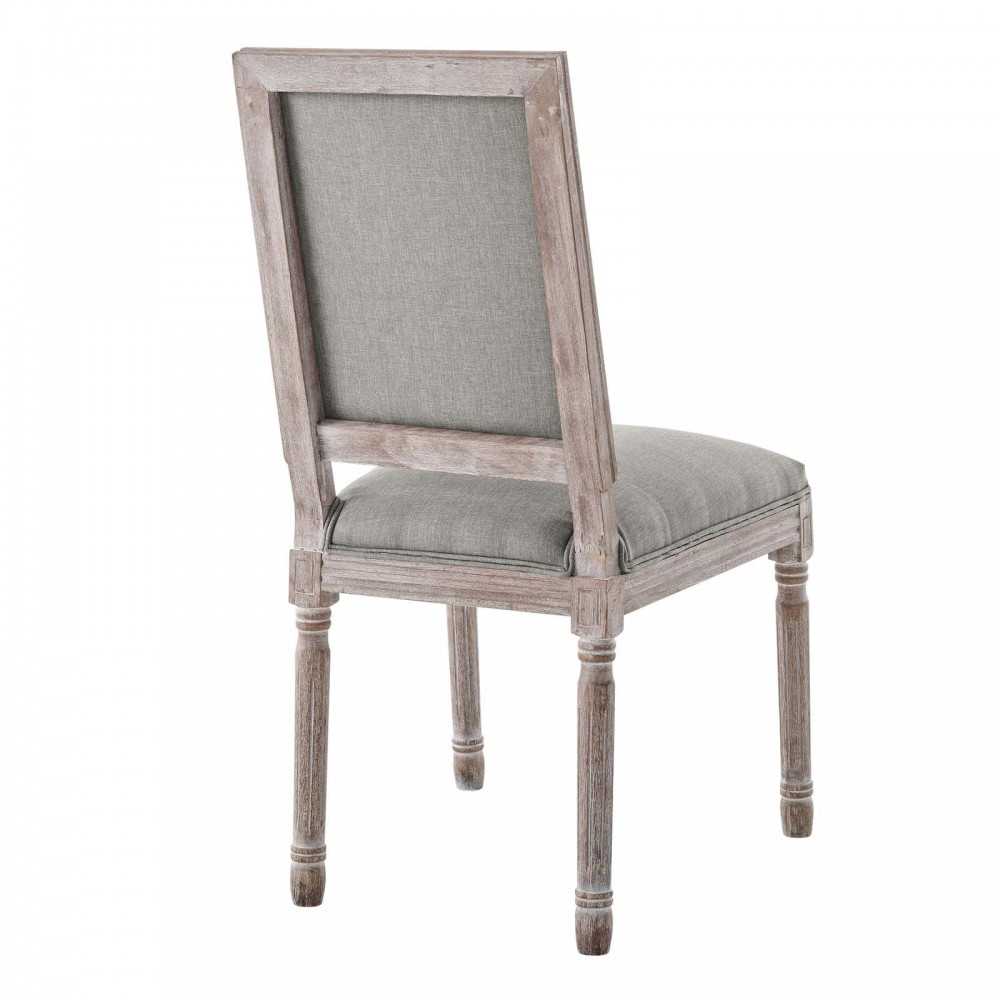 Court Dining Side Chair Upholstered Fabric Set of 2, Light Gray