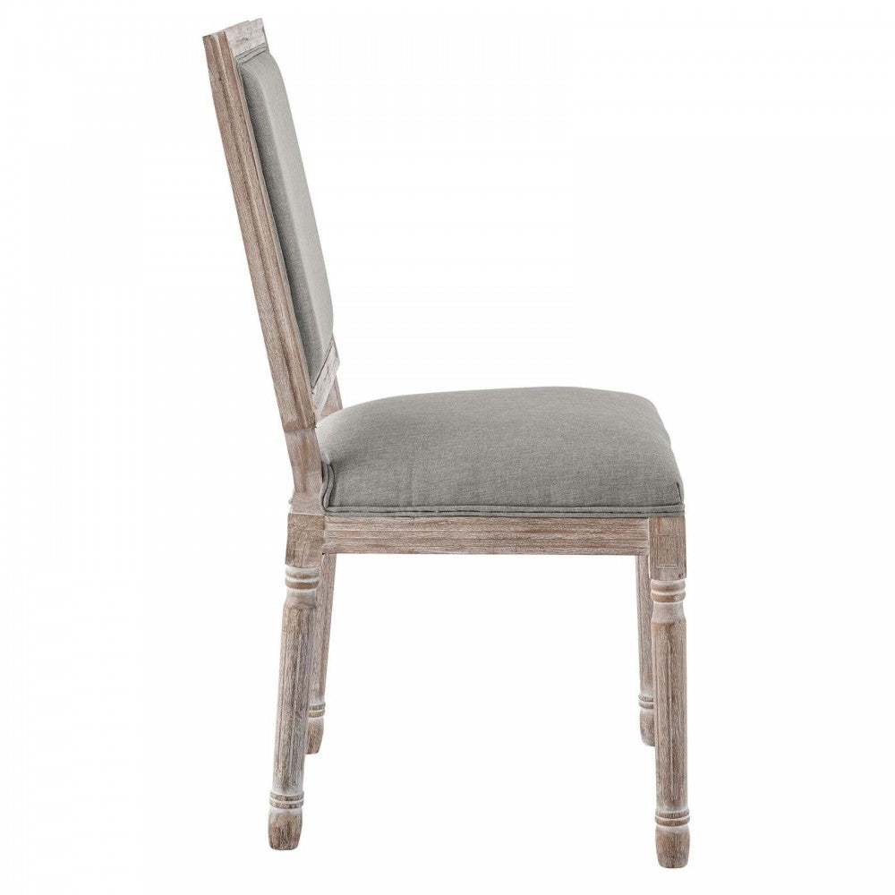 Court Dining Side Chair Upholstered Fabric Set of 2, Light Gray