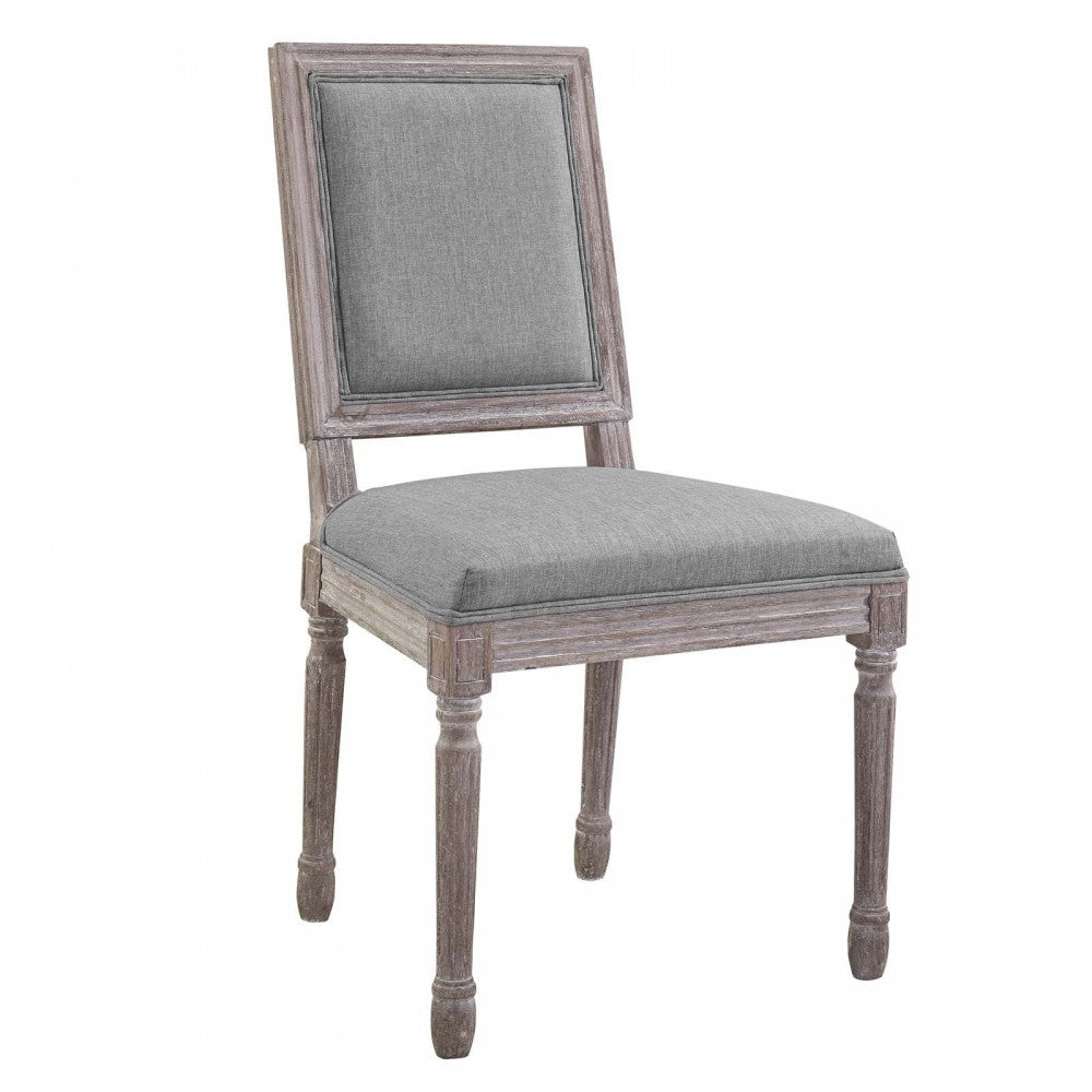 Court Dining Side Chair Upholstered Fabric Set of 4, Light Gray