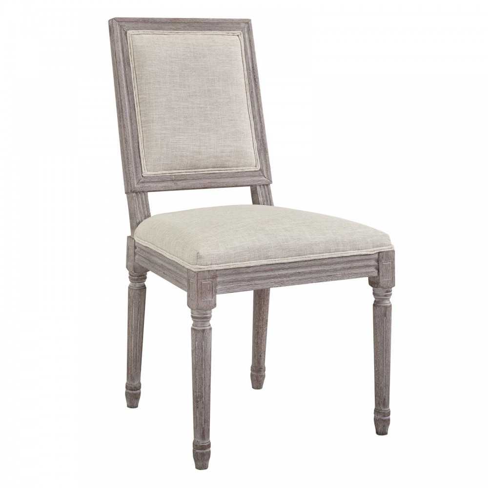 Court Dining Side Chair Upholstered Fabric Set of 4, Beige