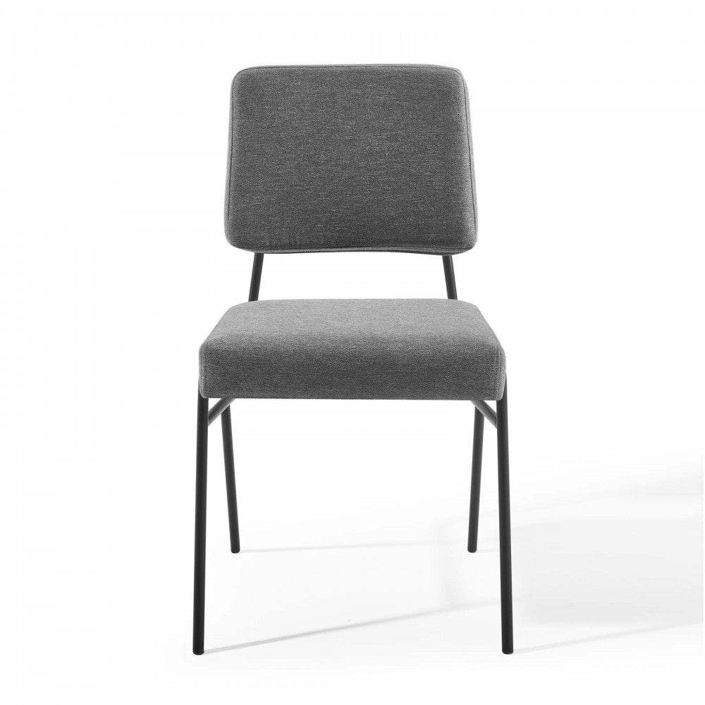 Craft Dining Side Chair Upholstered Fabric Set of 2, Black Charcoal