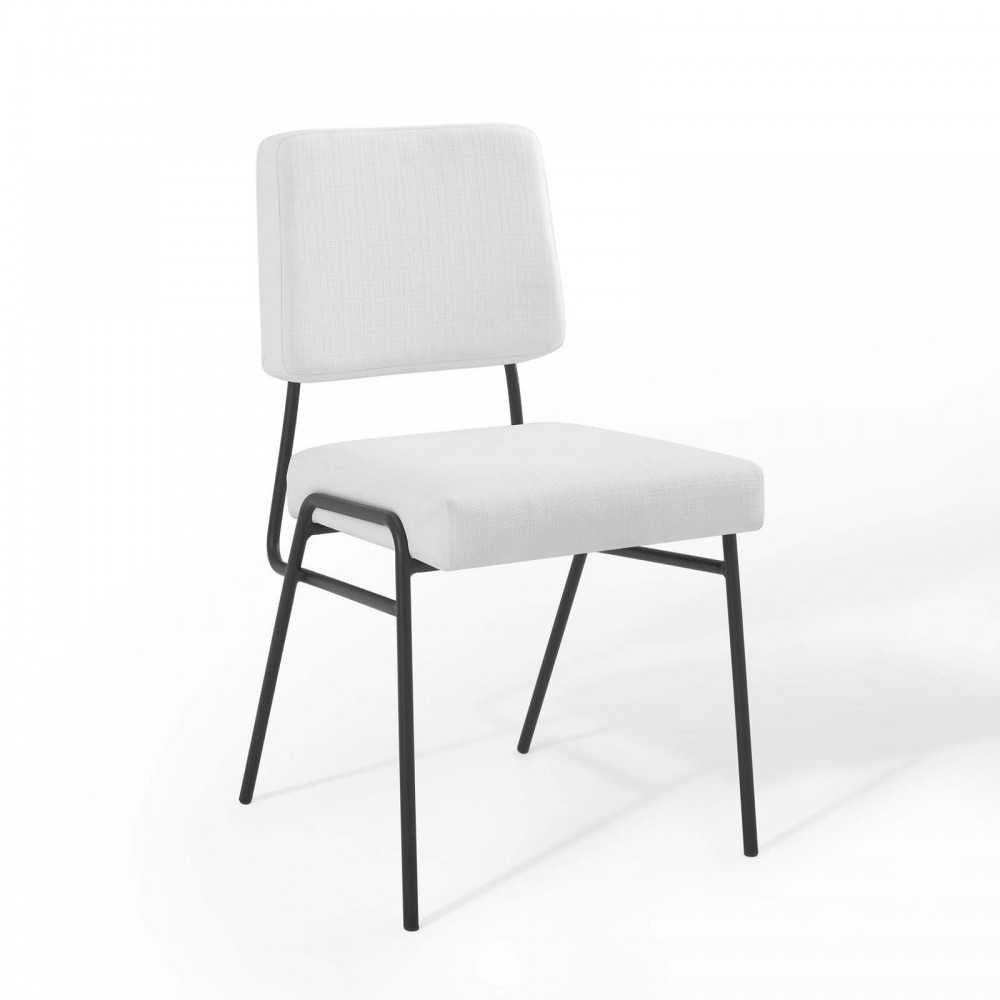 Craft Dining Side Chair Upholstered Fabric Set of 2, Black White