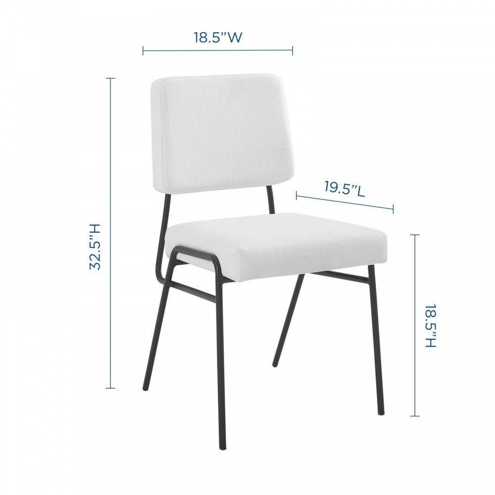Craft Dining Side Chair Upholstered Fabric Set of 2, Black White