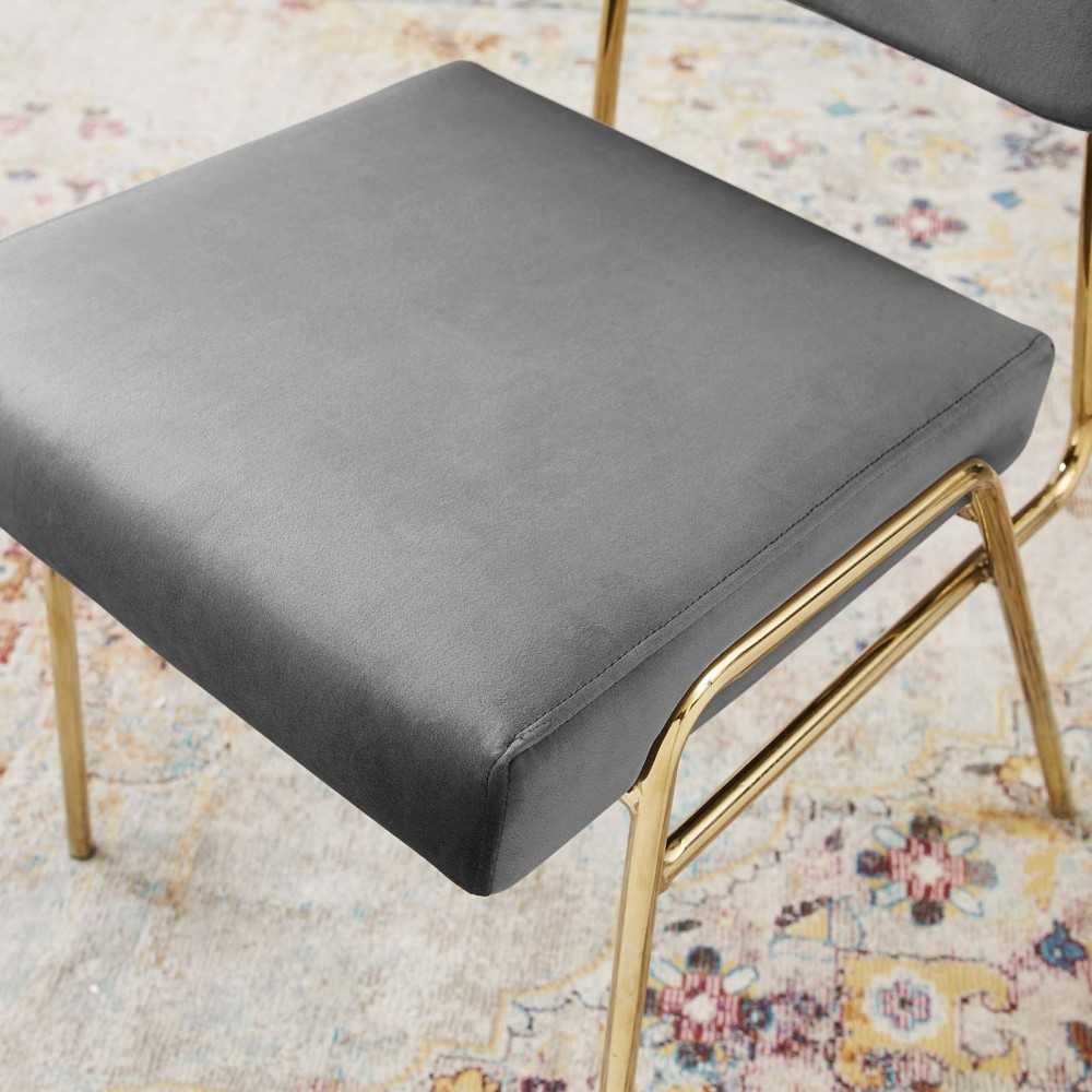 Craft Performance Velvet Dining Side Chair, Gold Gray