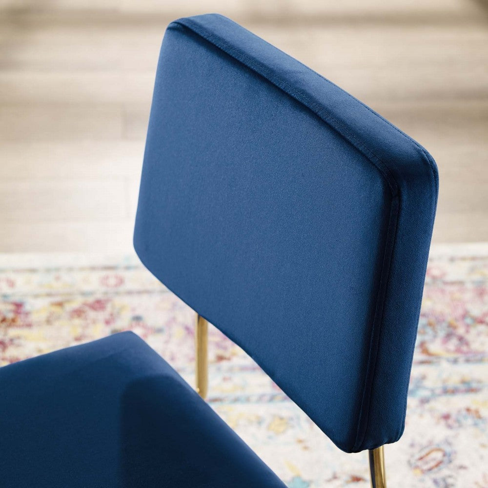 Craft Performance Velvet Dining Side Chair, Gold Navy