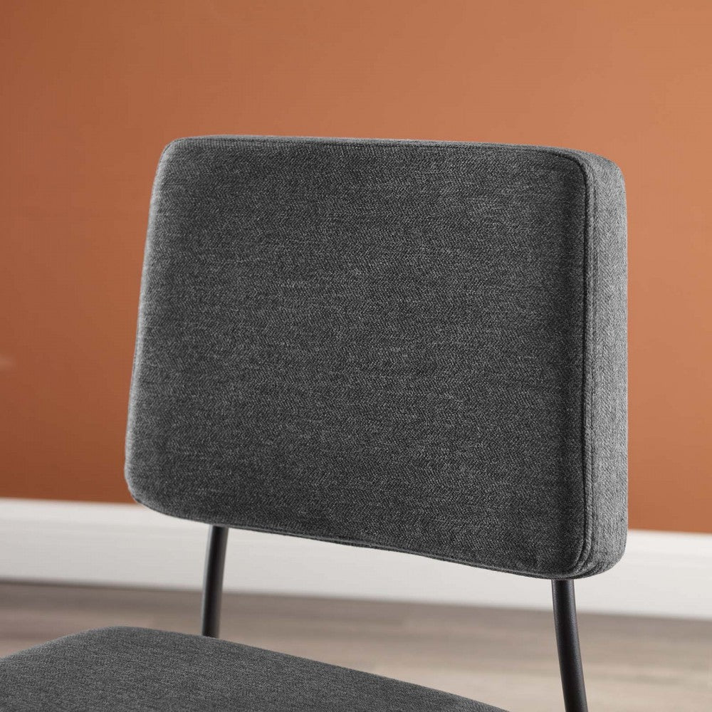 Craft Upholstered Fabric Dining Side Chair, Black Charcoal