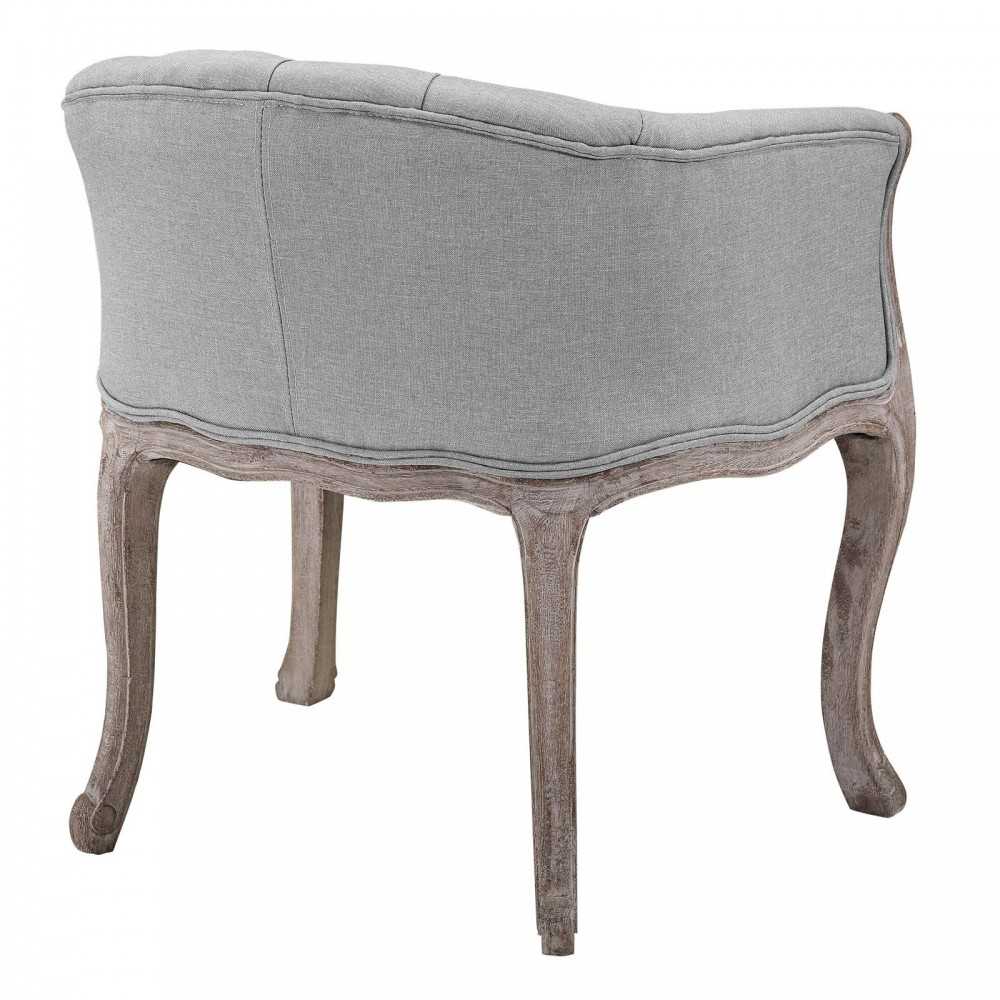 Crown Dining Armchair Upholstered Fabric Set of 4, Light Gray