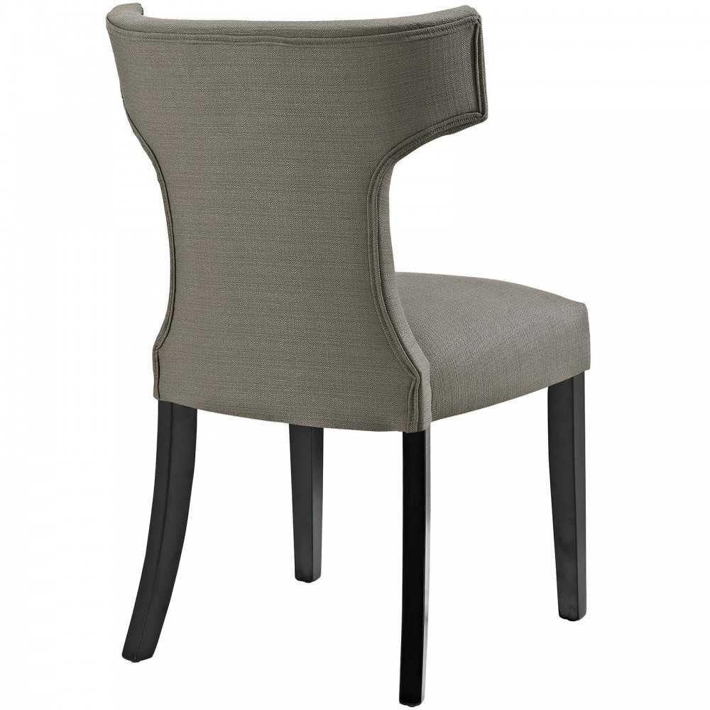 Curve Dining Side Chair Fabric Set of 2, Granite