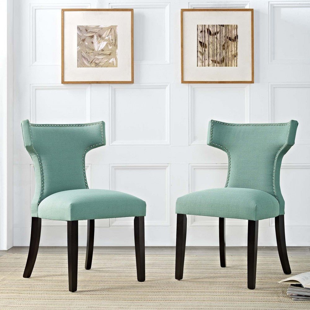 Curve Dining Side Chair Fabric Set of 2, Laguna