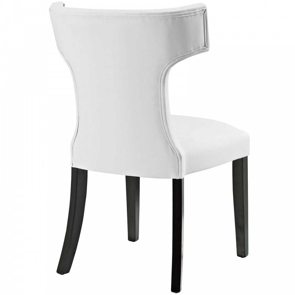 Curve Dining Side Chair Vinyl Set of 2, White