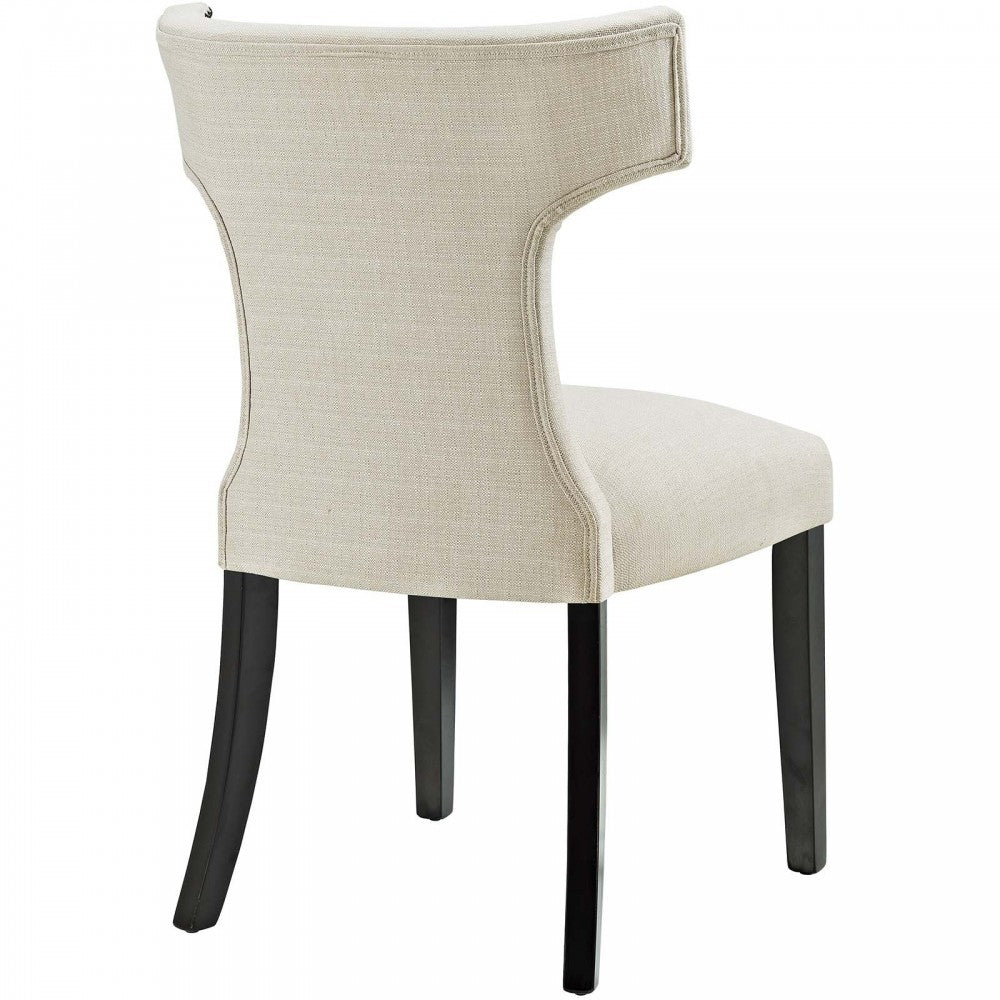 Curve Fabric Dining Chair, Beige