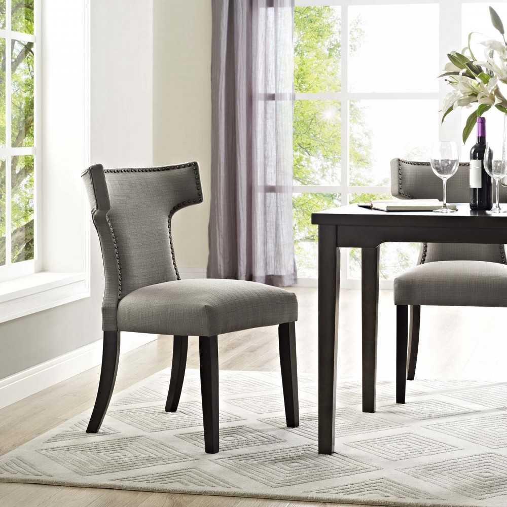 Curve Fabric Dining Chair, Granite