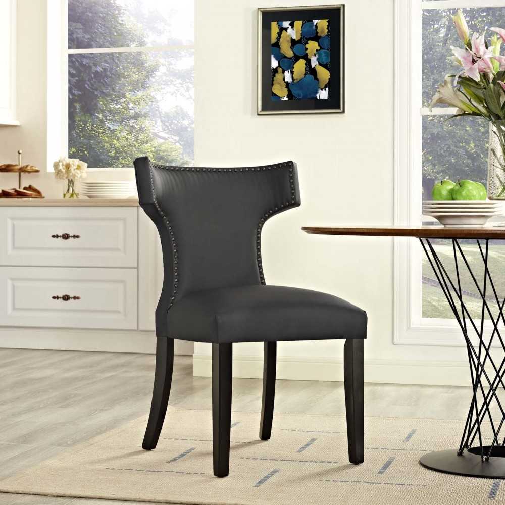 Curve Vinyl Dining Chair, Black, EEI-2220-BLK