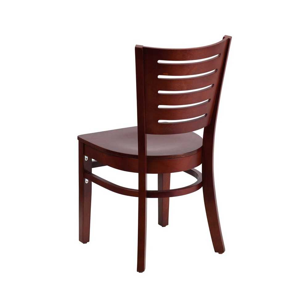 Darby Series Slat Back Mahogany Wood Restaurant Chair