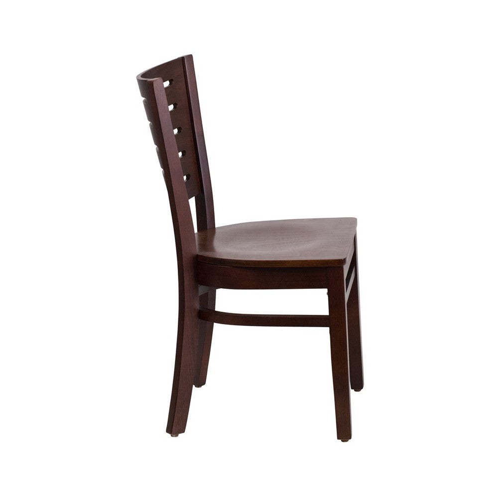 Darby Series Slat Back Walnut Wood Restaurant Chair