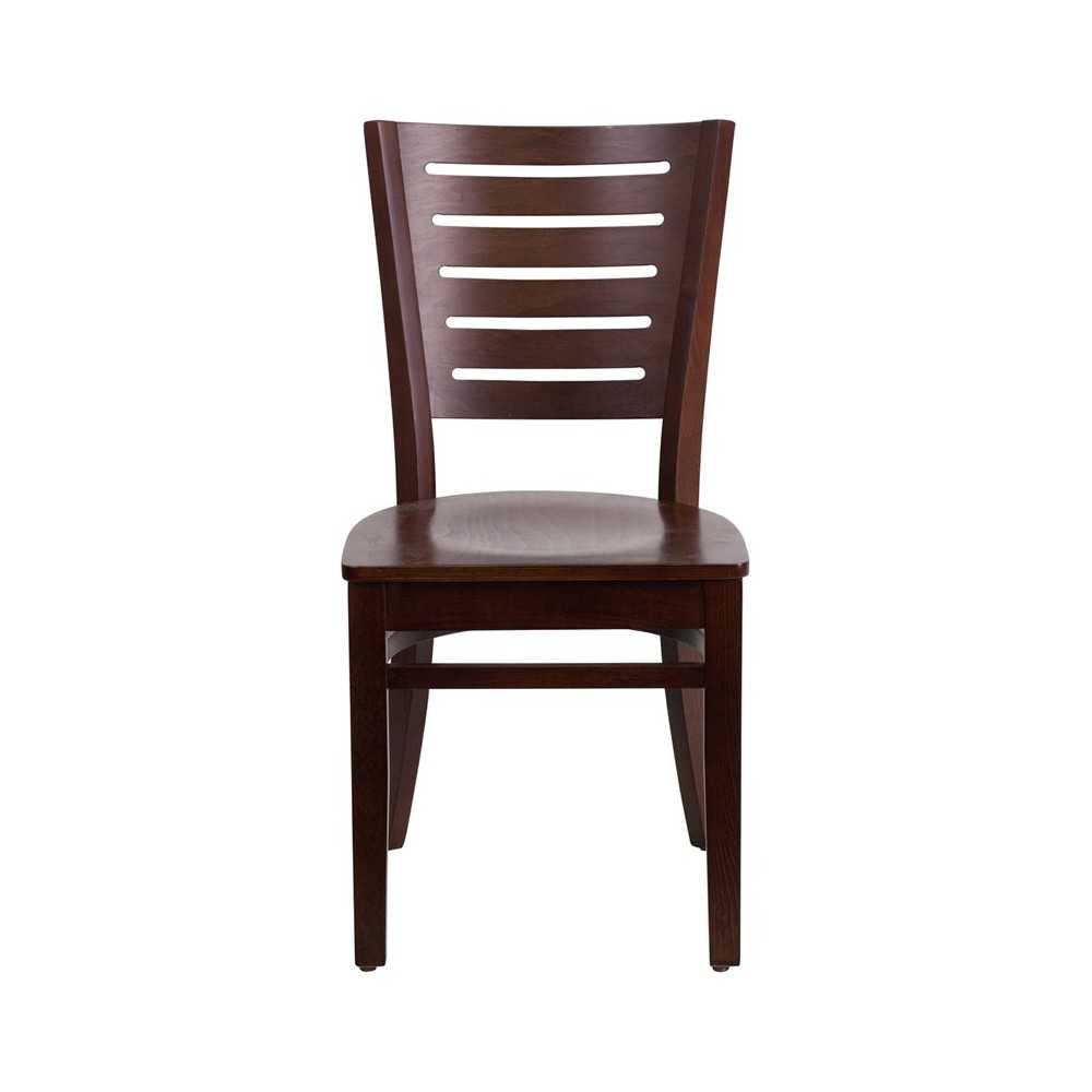 Darby Series Slat Back Walnut Wood Restaurant Chair