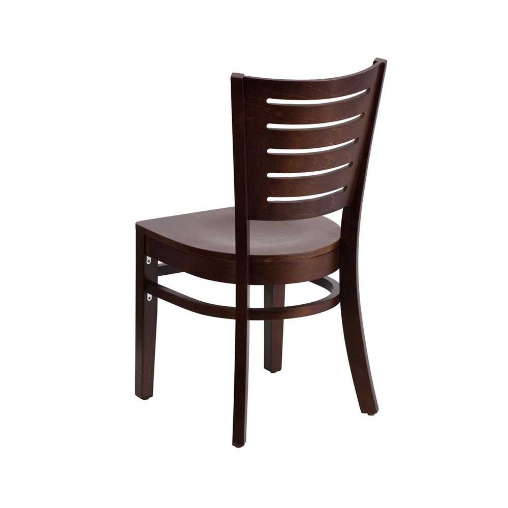 Darby Series Slat Back Walnut Wood Restaurant Chair
