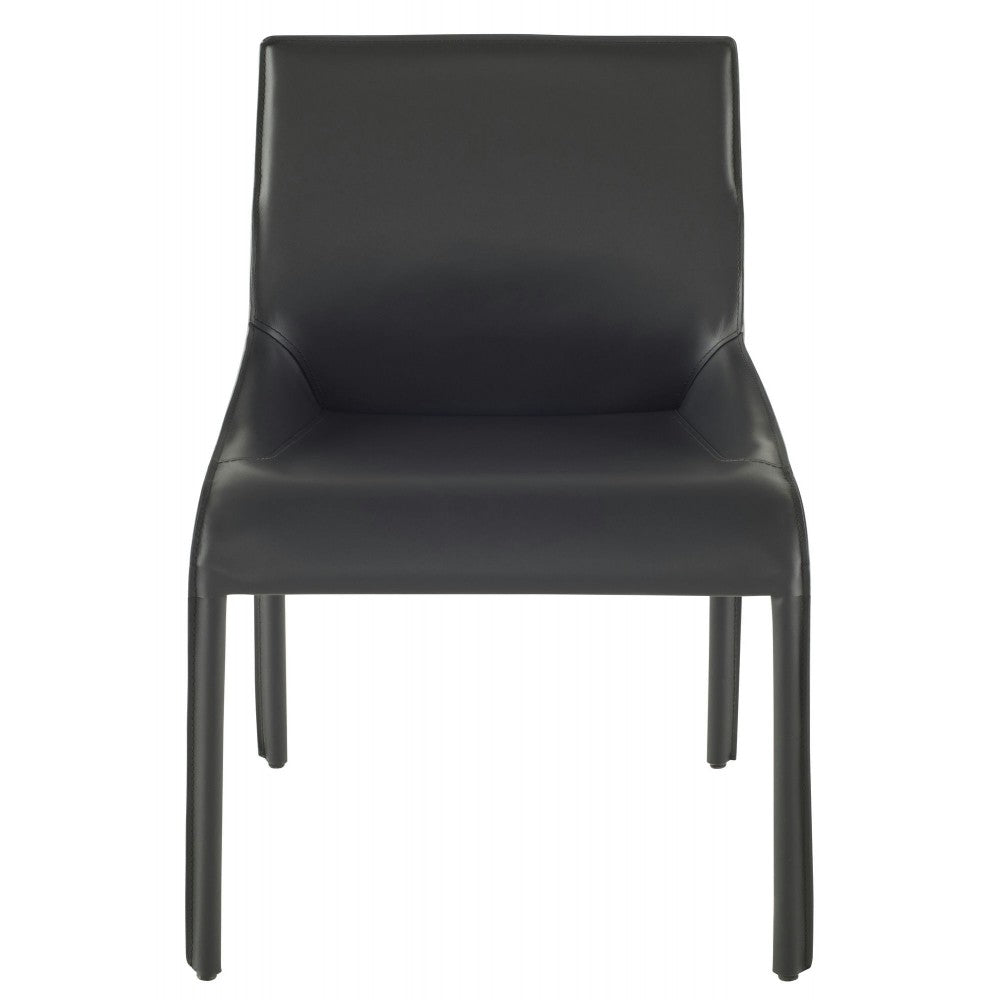 Delphine Dark Gray Leather Dining Chair, HGND212